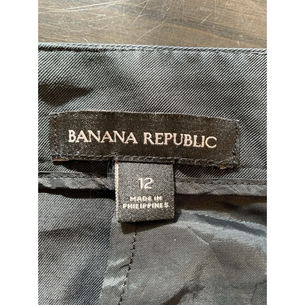 Banana‎ Republic Cargo Pants Women's Size 12 Black Lyocell Zip Buttons Goth Emo
